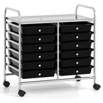 12 Drawers Rolling Storage Cart for Home and Office-Transparent
