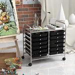 12 Drawers Rolling Storage Cart for Home and Office-Transparent