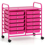 12 Drawers Rolling Storage Cart for Home and Office-Transparent