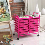 12 Drawers Rolling Storage Cart for Home and Office-Transparent