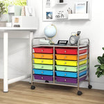 12 Drawers Rolling Storage Cart for Home and Office-Transparent