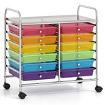12 Drawers Rolling Storage Cart for Home and Office-Transparent