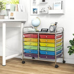 12 Drawers Rolling Storage Cart for Home and Office-Transparent