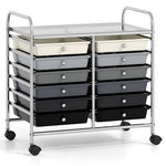 12 Drawers Rolling Storage Cart for Home and Office-Transparent