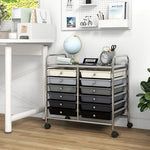 12 Drawers Rolling Storage Cart for Home and Office-Transparent