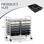 12 Drawers Rolling Storage Cart for Home and Office-Transparent