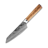 Ginza Steel MIA 17 Chef Knife 6.5” – Damascus AUS10 Steel, 67-Layer, Olive Wood Handle