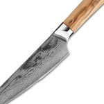 Ginza Steel MIA 17 Chef Knife 6.5” – Damascus AUS10 Steel, 67-Layer, Olive Wood Handle