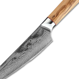 Ginza Steel MIA 17 Chef Knife 6.5” – Damascus AUS10 Steel, 67-Layer, Olive Wood Handle