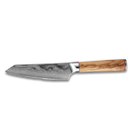 Ginza Steel MIA 17 Chef Knife 6.5” – Damascus AUS10 Steel, 67-Layer, Olive Wood Handle