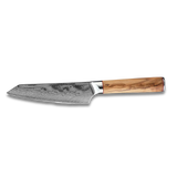 Ginza Steel MIA 17 Chef Knife 6.5” – Damascus AUS10 Steel, 67-Layer, Olive Wood Handle