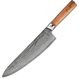 Ginza Steel MIA 24 Chef Knife 9” – Damascus AUS10, 67-Layer, Olive Wood Handle