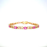 Pink Sapphire Bracelet in 14K Yellow Gold - KGD 41383
