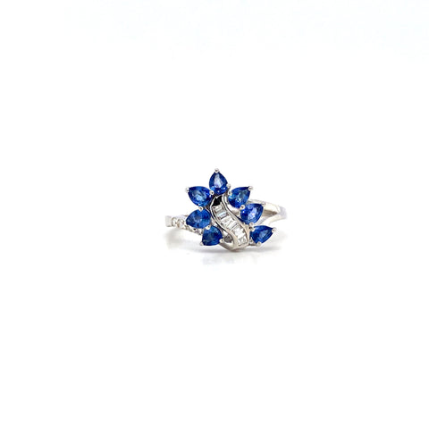 Sapphire and Diamond Ring in 14K White Gold - KGR 14085
