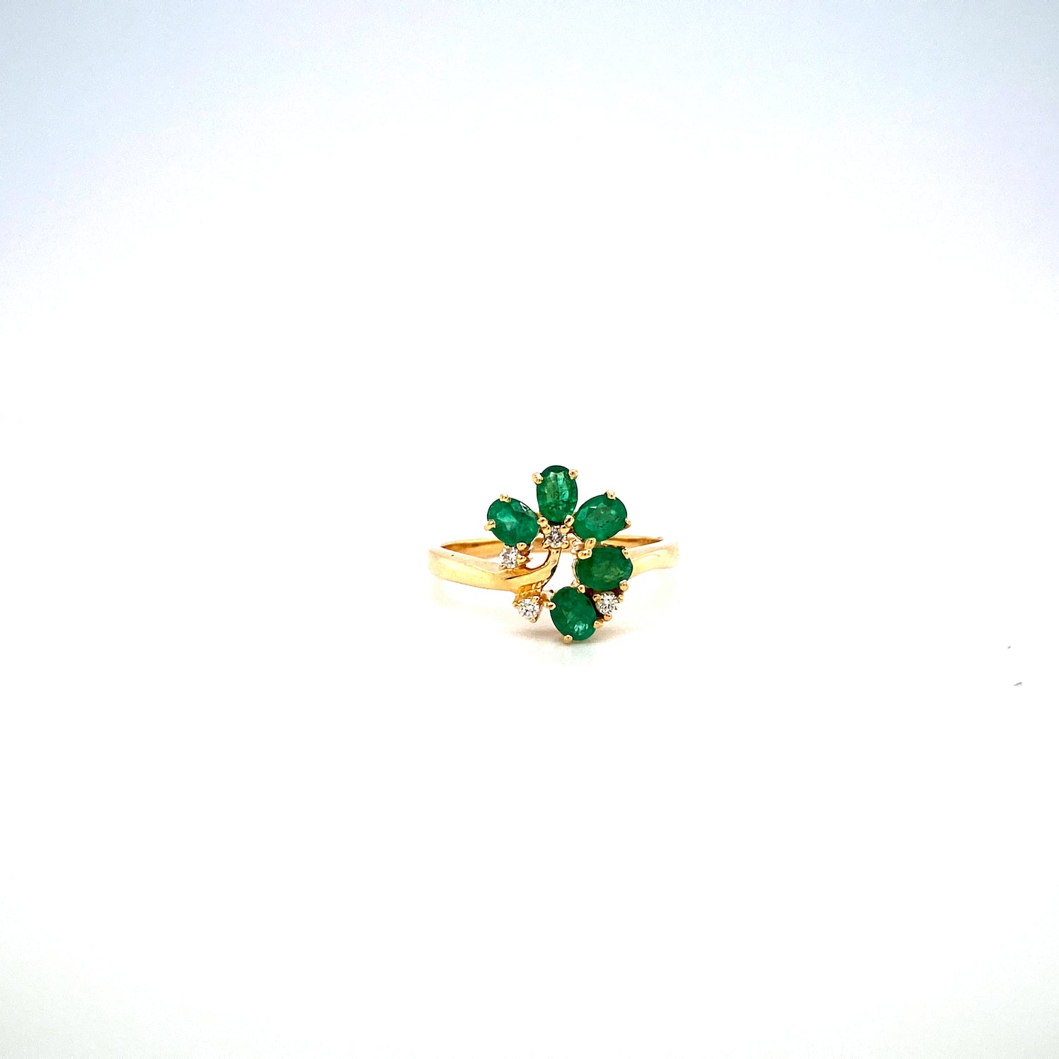 Emerald and Diamond Ring in 14K Yellow Gold - KGR 15914