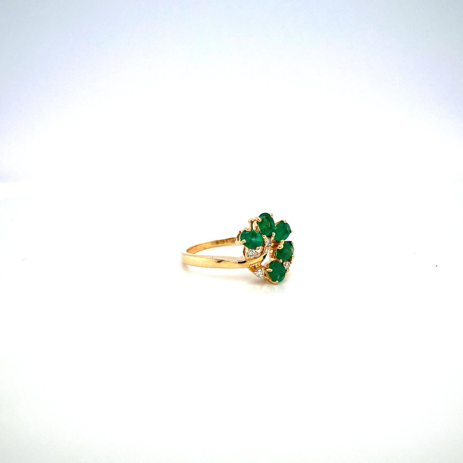 Emerald and Diamond Ring in 14K Yellow Gold - KGR 15914