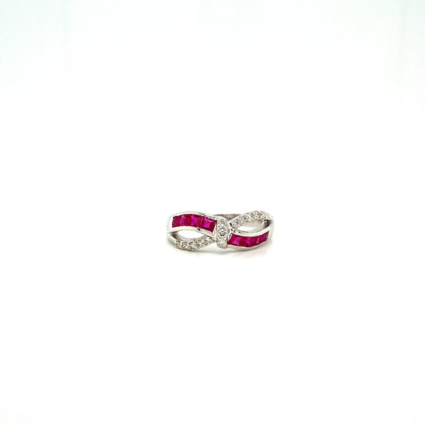 Ruby and Diamond Ring in 14K White Gold - KGR 16675