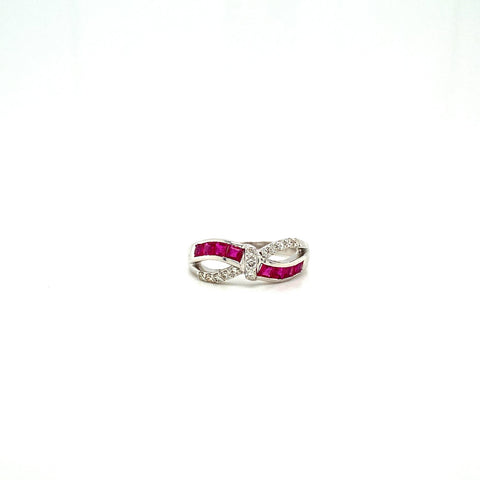Ruby and Diamond Ring in 14K White Gold - KGR 16675