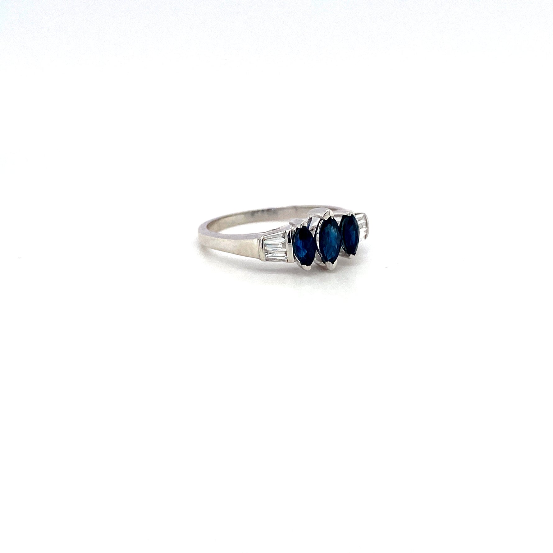 Sapphire and Diamond Ring in 14K White Gold - KGR 16748