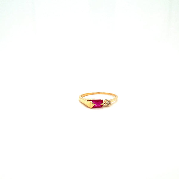 Ruby and Diamond Ring in 14K Yellow Gold - KGR 16806