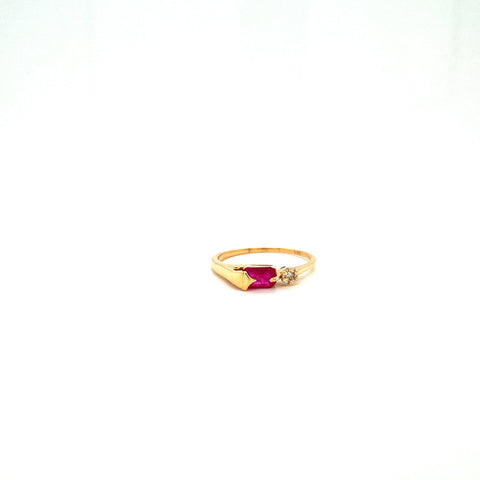 Ruby and Diamond Ring in 14K Yellow Gold - KGR 16806