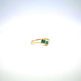 Emerald and Diamond Ring in 14K Yellow Gold - KGR 17099