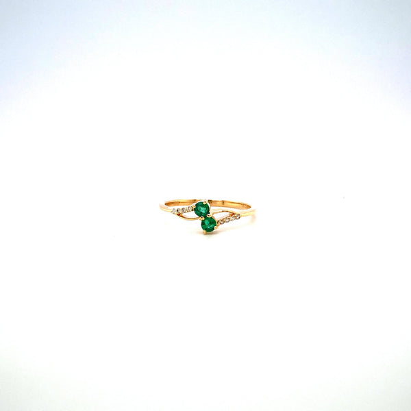 Emerald and Diamond Ring in 14K Yellow Gold - KGR 17156
