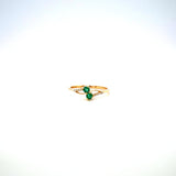 Emerald and Diamond Ring in 14K Yellow Gold - KGR 17156