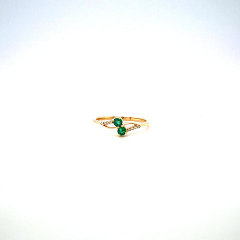 Emerald and Diamond Ring in 14K Yellow Gold - KGR 17156