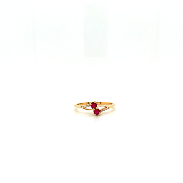 Ruby and Diamond Ring in 14K Yellow Gold - KGR 17157