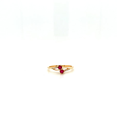 Ruby and Diamond Ring in 14K Yellow Gold - KGR 17157