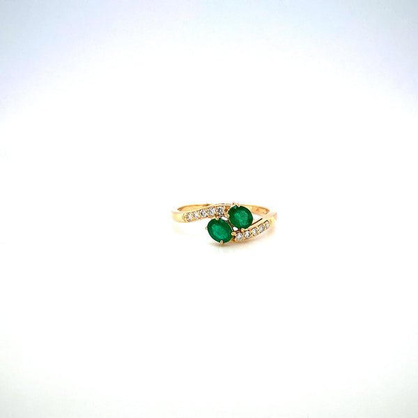Emerald and Diamond Ring in 14K Yellow Gold - KGR 17176