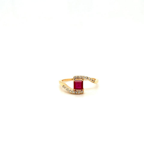 Ruby and Diamond Ring in 14K Yellow Gold - KGR 17185