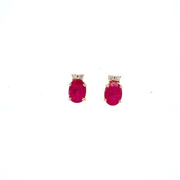 Ruby and Diamond Earring in 14K Yellow Gold - KGT 33503