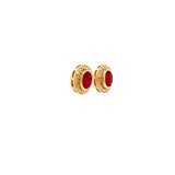 Ruby and Diamond Earring in 14K Yellow Gold - KGT 33515