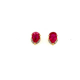 Ruby and Diamond Earring in 14K Yellow Gold - KGT 33517