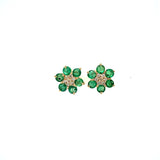 Emerald and Diamond Earring in 14K Yellow Gold - KGT 33520