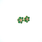 Emerald and Diamond Earring in 14K Yellow Gold - KGT 33520