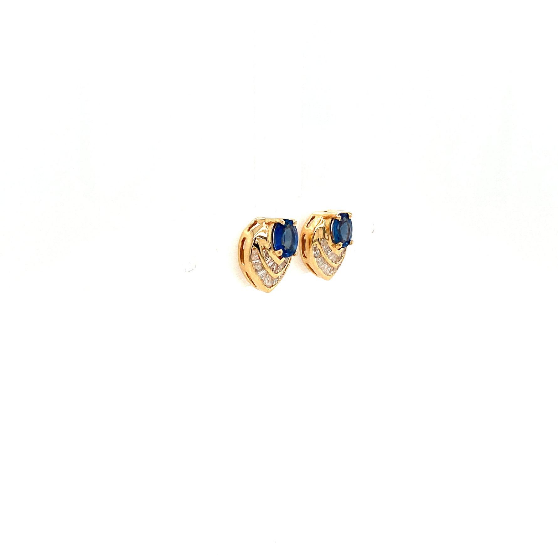 Sapphire and Diamond Earrings in 14K Yellow Gold - KGT 33526