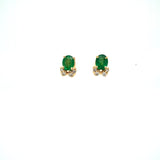 Emerald and Diamond Earring in 14K Yellow Gold - KGT 33537