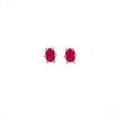 Ruby and Diamond Earring in 14K Yellow Gold - KGT 33558