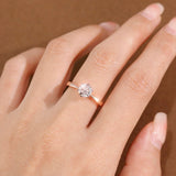 0.8 Carat Lab Grown Diamond Ring 6 Claws 14K Rose Gold LGR006-2