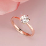 0.8 Carat Lab Grown Diamond Ring 6 Claws 14K Rose Gold LGR006-1
