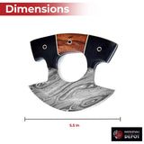 Live for Food Ulu Damascus Kitchen Camping Knife with Sheath-1