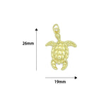 Gold Turtle Charm,Tortoise Charm Pendant, Sku#LX968