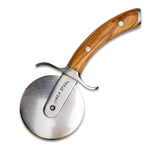 Ginza Steel MIA Pizza Slicer – Stainless Blade with Olive Wood Handle