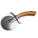 Ginza Steel MIA Pizza Slicer – Stainless Blade with Olive Wood Handle