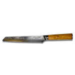 MIA Z | BREAD KNIFE 8" Damascus AUS10 Steel 67 Layer / Olive Wood handle