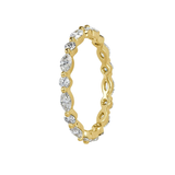 Marquies and Round Cut 14K Solid Gold Diamond Eternity Band