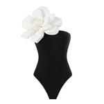 One Piece Swimsuit Women Skinny Slimming Big Floral Swimsuit Outfit Chiffon Dress